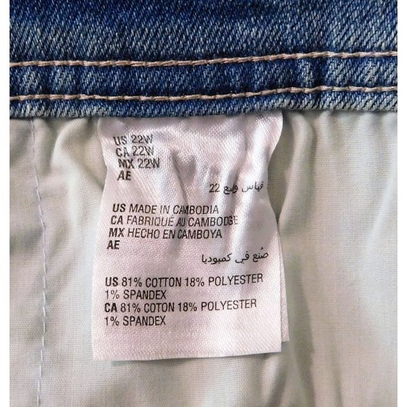 Style & Co Slimming Jeans 22W Blue Denim Mid Rise Straight Leg Cotton Blend NEW - Picture 6 of 6